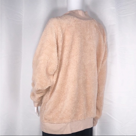 Gypsies & Moondust Peach Shearling Quarter Zip Jacket Size XL Super Soft - Picture 6 of 16